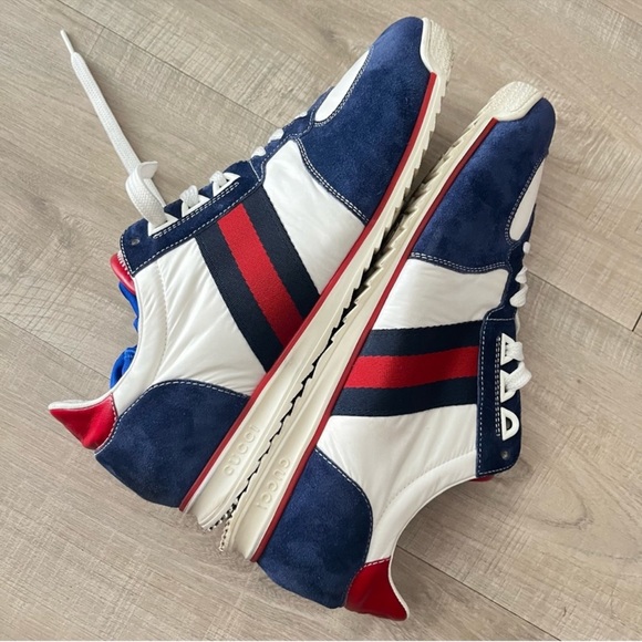 Gucci Signature Ace Lens Suede Signature Sneakers Size  8.5 - Picture 4 of 11